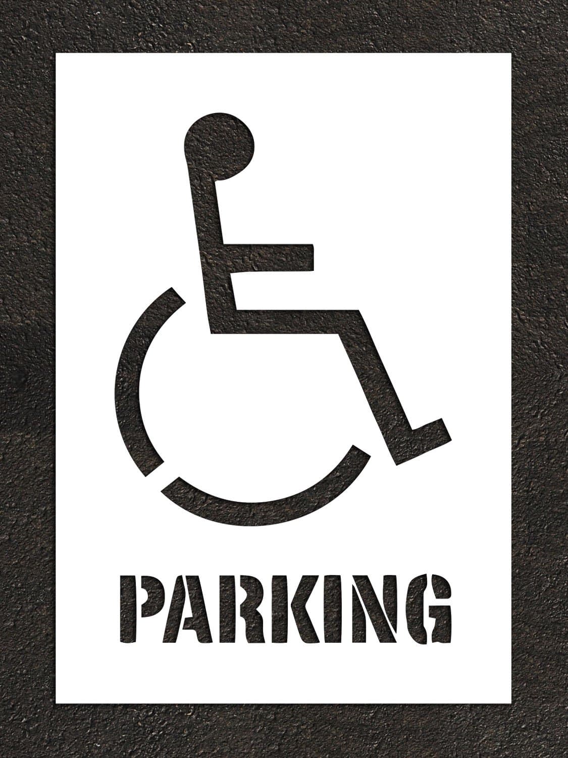36" ADA Paint Stencil Template - HANDICAP STENCIL with PARKING words - Reusable and easy-to-clean (LDPE) Plastic - Flexible/Rollable for easy storage