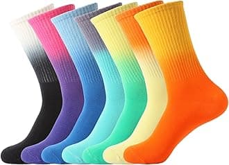 7 Pairs Pack Colorful Tie-dye Socks Men and Women Casual Fashion Crew Socks Cotton Socks