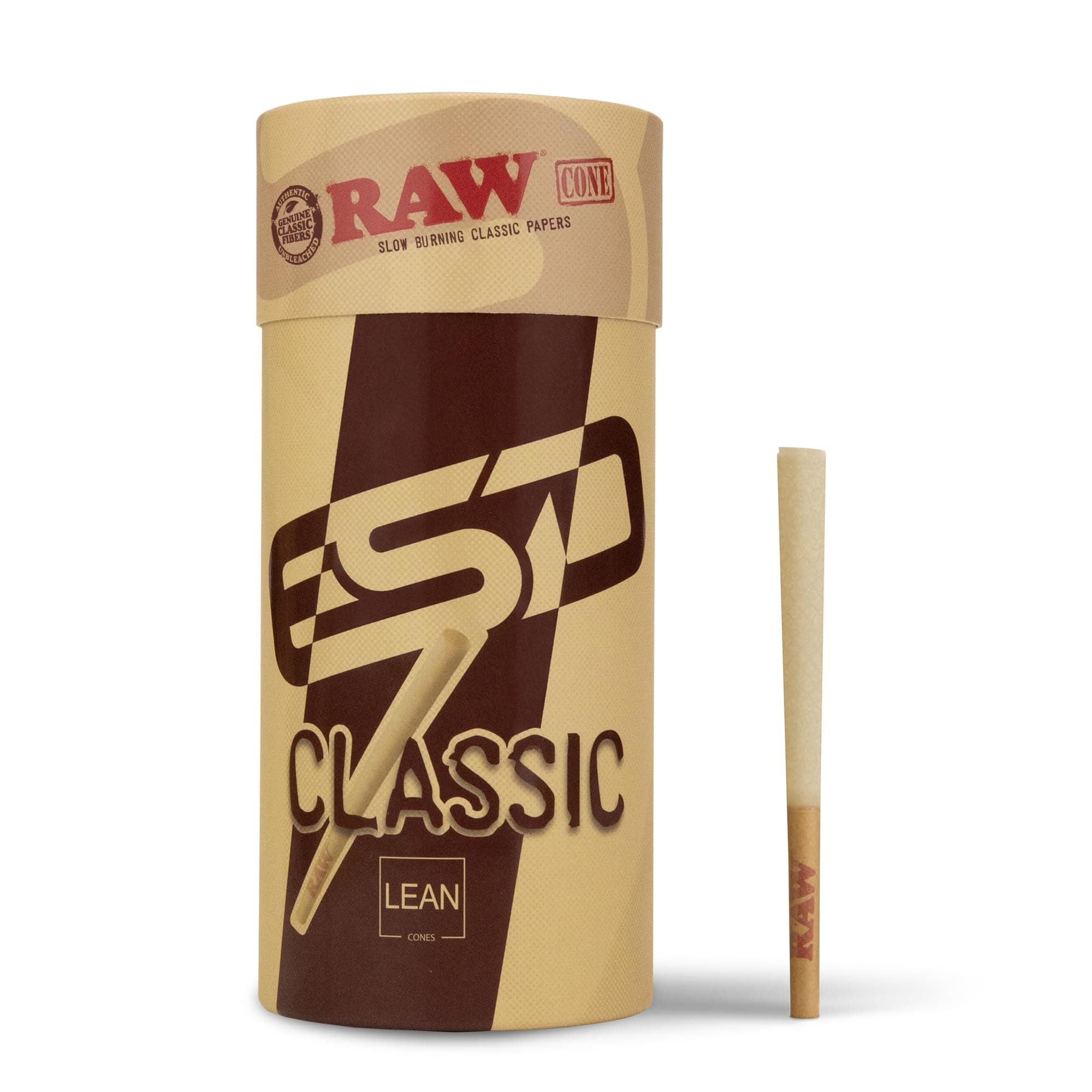Cones Classic Lean Size - 100 Pack - Slow Burning Pre Rolled Cones with Tips & Packing Tubes Included