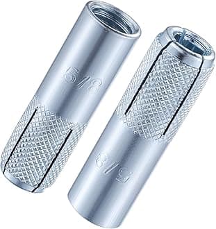 Wensilon(20 pcs) 5/8"-11 Premium Zinc Plated Carbon Steel Drop in Anchors Assortment, Knurled Drop-in-Anchor for Solid Concrete, Internal Forced Expansion Screw Bolts
