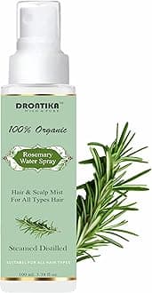 Rosemary Water for Hair Growth, Mist Spray Steam Distilled 100% Pure and Natural Hydrosol, Hair Mist - By Drontila Wild & Pure 100ML