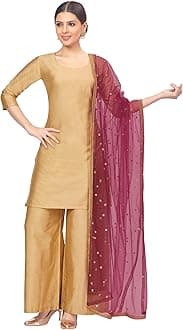 Studio Shringaar Women's Net sequence Embroidered Full Size Dupatta