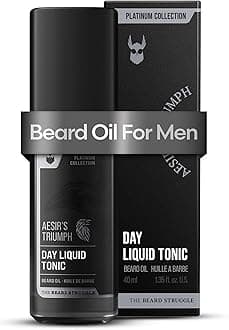 The Beard Struggle - Day Liquid Tonic Beard Oil - Platinum Collection, Aesir's Triumph - Beard Oil for Men - Moisturize, Softens Hair, Reduces Itch - Day Time Beard Growth Oil (1.35 Fl oz)