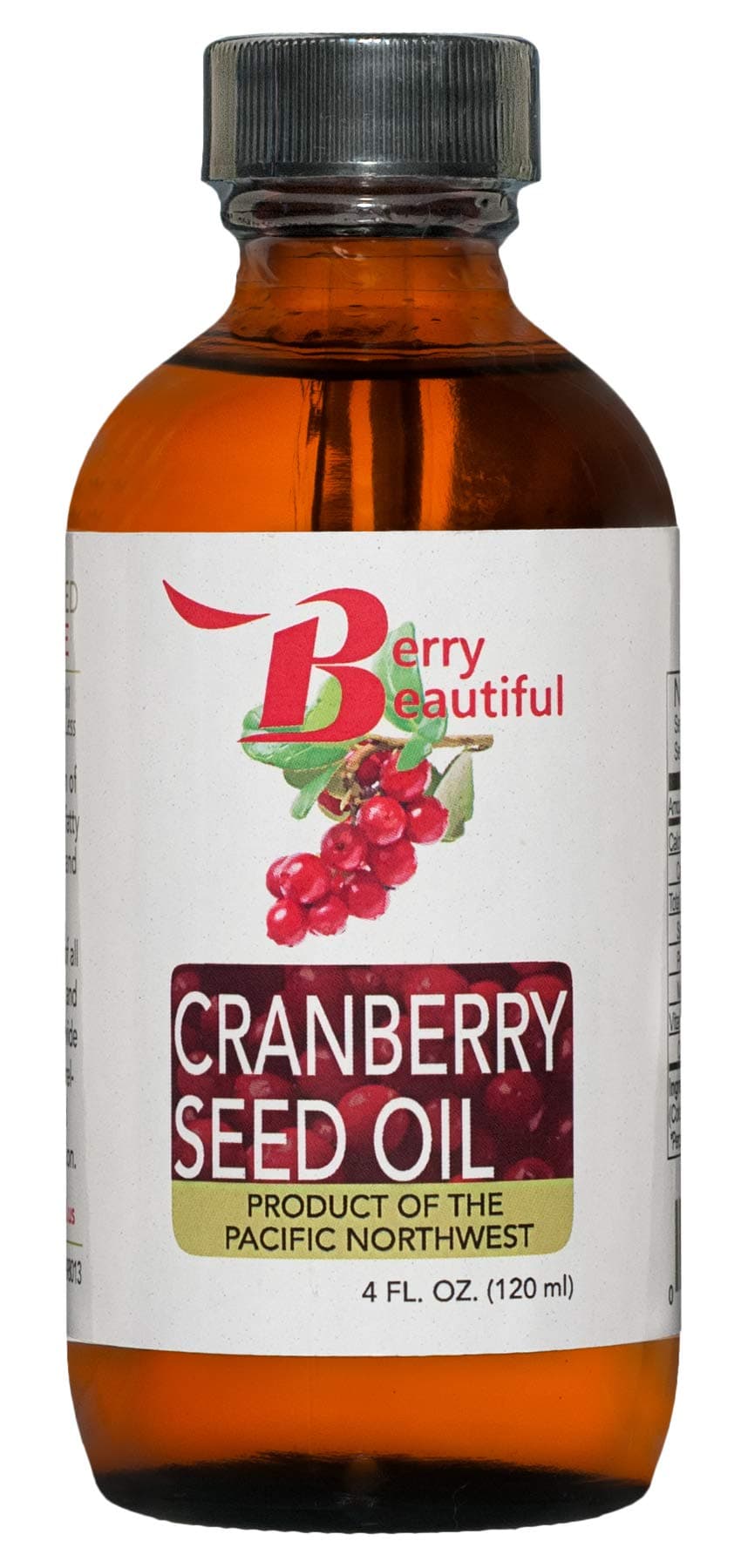 Cranberry Seed Oil - 4 fl oz - Cold-pressed from US grown Cranberries - Moisturizing for Face, Body & Hair