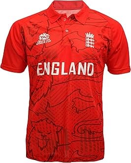 England ODI Cricket Jersery Worldcup T20 Shirt (US, Alpha, Large, Regular, Regular, Red)