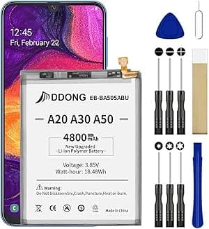 DDONG for Galaxy A20 A30 A50 A30S Battery, EB-BA505ABN EB-BA505ABU Replacement Battery for Samsung Galaxy A20 SM-A205, A30 SM-A305, A50 SM-A505, A30s SM-A307 with Tools