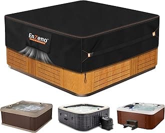 Enzeno Outdoor SPA Hot Tub Cover Waterproof Rectangular 85 x 77 inch fit 84 x 76 or 83 x 75 or 82 x 74 420D Heavy Duty Hot Tub Lid Protectors Protective Cover Cap