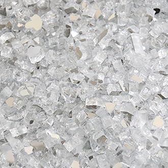 Fire Glass for Fire Pit - Clear - 0.5 Inch 18 lbs - High Luster Reflective Tempered Glass Rocks for Natural or Propane Gas Fireplace or Fire Pit (0.5 Inch - Ref. Clear, 18.00, Pounds)…