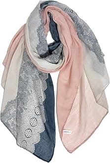 GERINLY Lightweight Scarves: Fashion Lace Print Shawl Wrap For Women