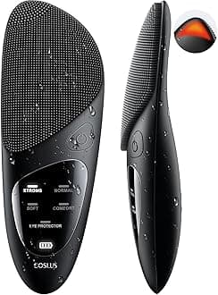 COSLUS JMY05 Silicone Face Scrubber Facial Cleansing Brush: Portable Waterproof Rechargeable Face Wash Brush, 4 Cleansing Modes, Electric Face Exfoliator for Men Women Cleaning, Exfoliating, Massaging