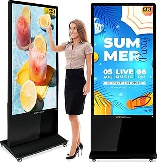 65 inch Digital Signage Displays, 4K LCD Touch Screen Floor Standing Digital Signage Player, Indoor Digital Adverstising Kiosks with HDMI Input, Android 11(4+64GB)