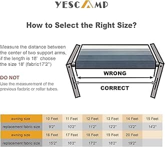 YESCAMP Manual RV Awning Complete Kit Retractable Camper Awning for RV or Trailers RV Roll Out Awning for Camper or 5th Wheel,Toy Haulers,Motohome(17Feet,White Frame,Blue Fade)