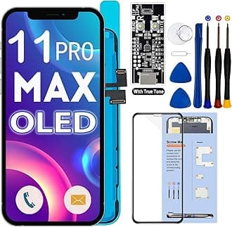 [OLED] for iPhone 11 PRO MAX Screen Replacement 6.5 Inch [NOT LCD] Display 3D Touch Frame Assembly Digitizer with Repair Kit Screen Protector for Model A2218 A2220 A2161