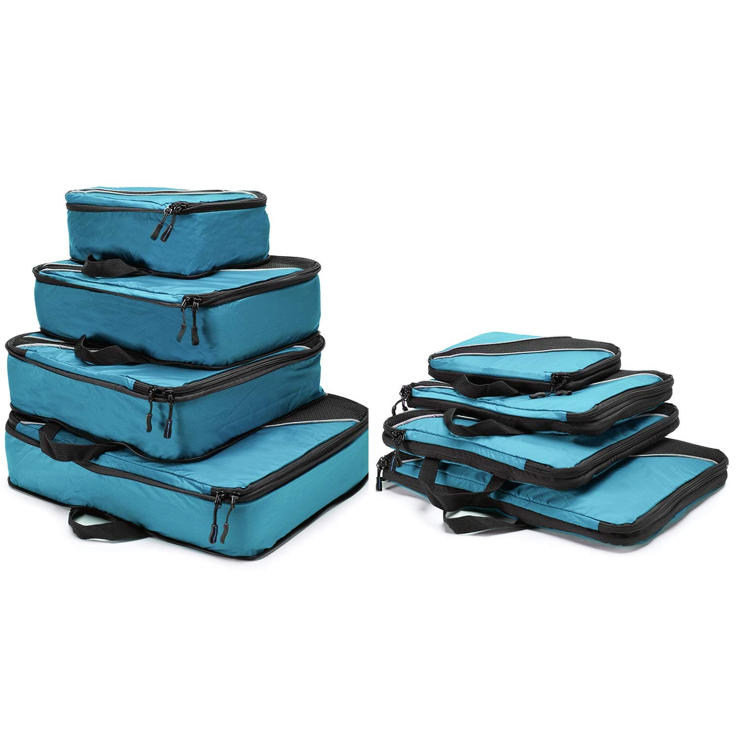 4 Set Packing Cubes, Luggage Sets Cube Organizer for Travel Suitcases with Laundry Bag (TBlue-1)