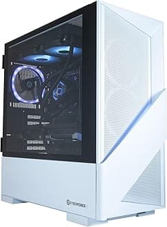 CyberPowerPC Luxe Gaming PC - AMD Ryzen 7 9800X3D, Nvidia RTX 5060 Ti, 32GB RAM, 2TB NVMe SSD, 650W PSU, Windows 11, Liquid Cooling, Amethyst 360M Airflow White