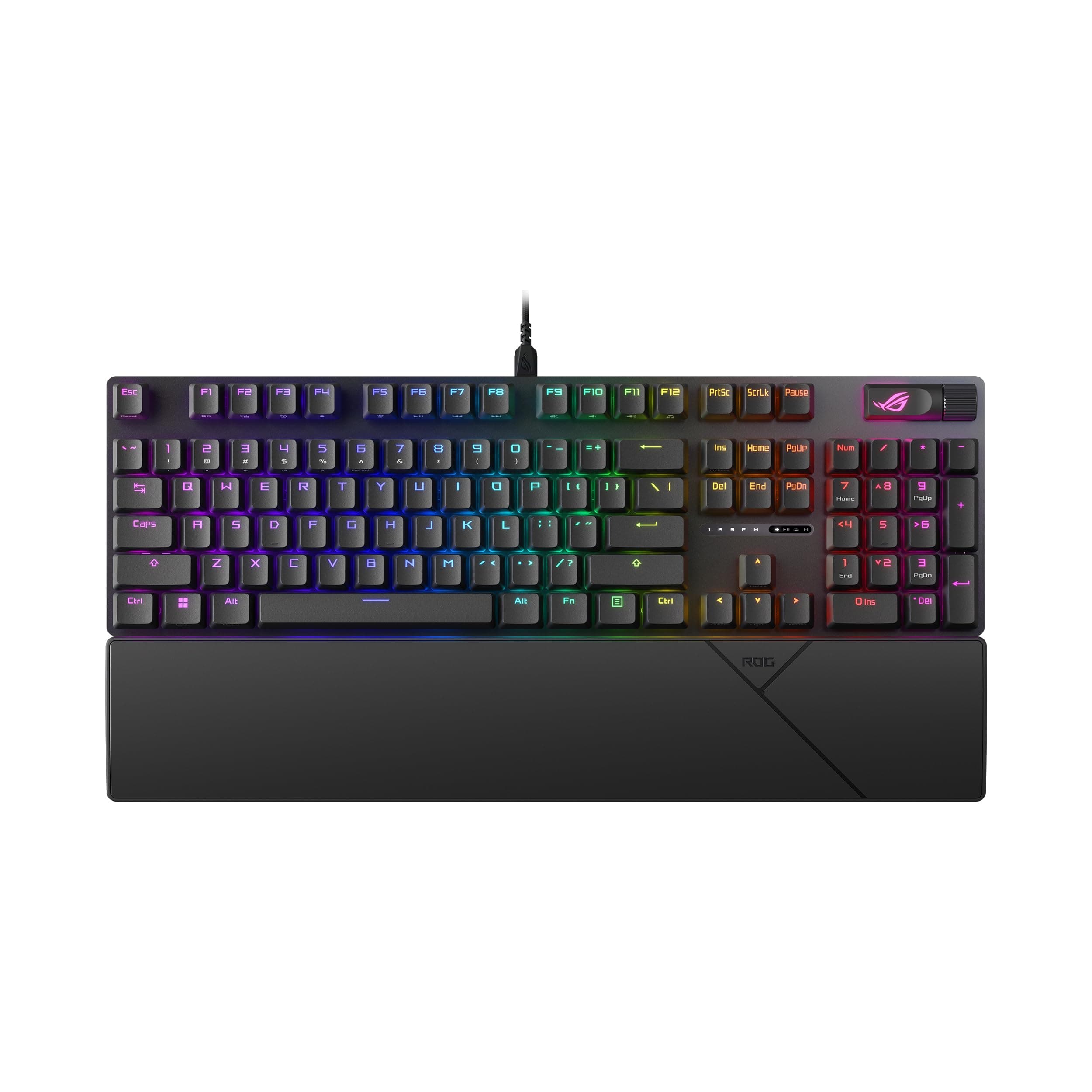 ASUS ROG Strix Scope II Full-Size Gaming Keyboard, Dampening Foam, Pre-lubed ROG NX Snow Switches, UV-Coated ABS Keycaps, multi-function controls, hotkeys for Xbox Game Bar and recording, AR layout