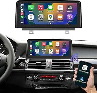 Road Top 10.25 Inch Car Touchscreen Wireless CarPlay Android Auto for BMW X5 X6 Series E70/E71 2009-2014 Year with CIC System, Car Stereo Multimedia Radio Receiver