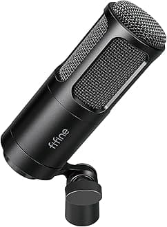 FIFINE XLR Dynamic Microphone, Vocal Podcast Microphone with Cardioid Pattern, Studio Metal Mic for Streaming Voice-Over Dubbing Video Recording, Black-K669D