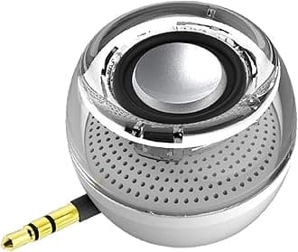 Leadsound Portable Speaker, Crystal 3W 27mm 8Ω Mini Wireless Speaker with 3.5mm Aux Audio Jack Plug in Clear Bass Micro USB Port Audio Dock for Smart Phone, for Pad, Computer (White)