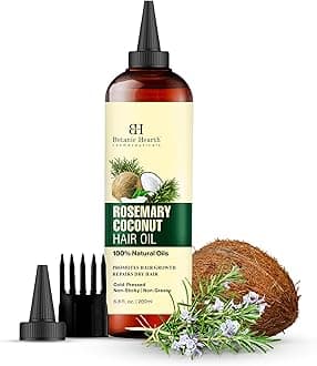 Botanic Hearth Rosemary & Coconut | 6.8 Fl Oz (200 ml) | Scalp Treatment for Hair Loss, Dry & Frizzy Hair Repair, Deep Nourishing Oil for All Hair Types | 100% Natural and Vegan