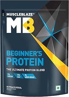 MuscleBlaze Beginner's Whey Protein Powder (Chocolate, 1kg) | 12g Protein Per Scoop