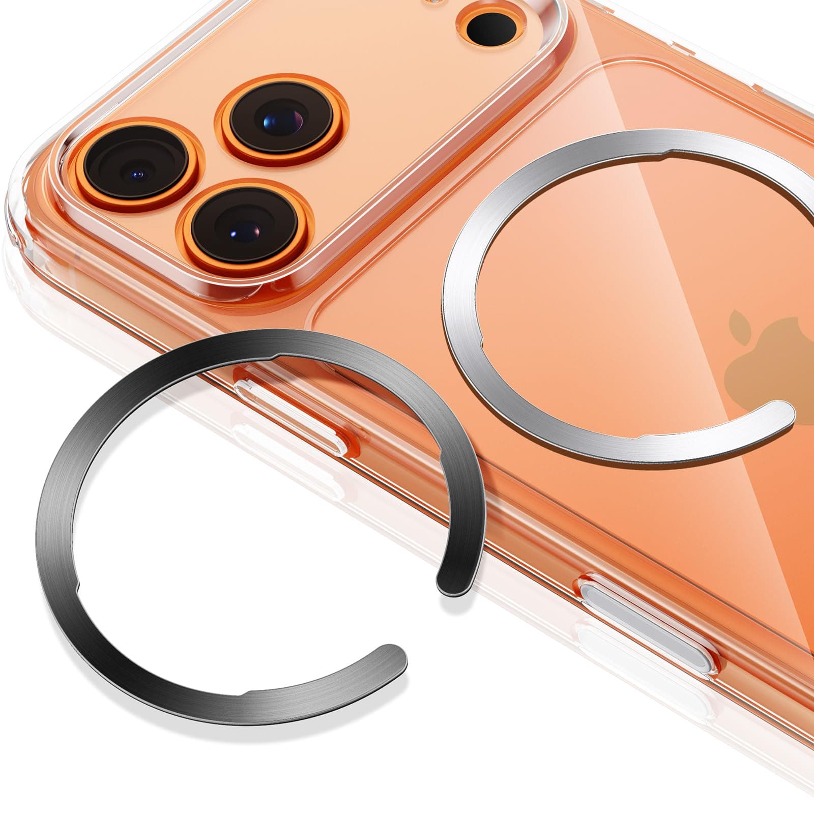 for MagSafe Sticker, MagSafe Ring, 2 Pack Metal Ring for Phone case,Universal Magnetic Wireless Charger Conversion Kit for iPhone 17/16/16e/15/14/13/12, Samsung, Google, Black & Silver