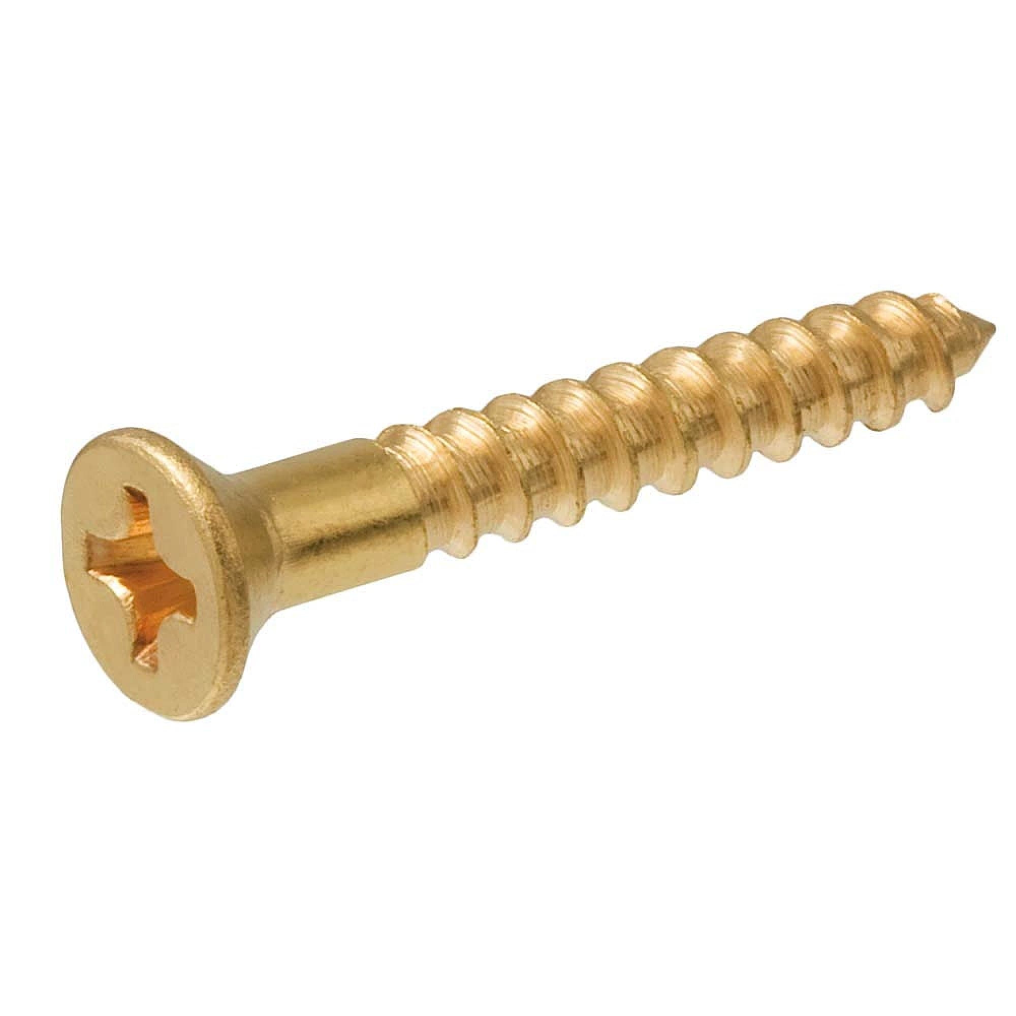 Crown Bolt 23332#8 x 1 Inch Brass Flat-Head Phillips Wood Screws, 100-Count