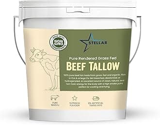 Stellar - Beef Tallow - 100% Grass-Fed & Finished - Good for Cooking, Baking and Frying - Food Grade - 2 LBS