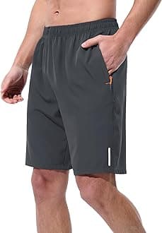 Mens Athletic Shorts Running Shorts Quick Dry Workout Shorts 7"/ 9" Lightweight Gym Basketball Shorts Zipper Pockets