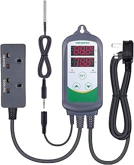 Inkbird ITC-308S Dual Relay Digital Temperature Controller for Heating Cooling Device with 1.97in NTC Sensor Probe