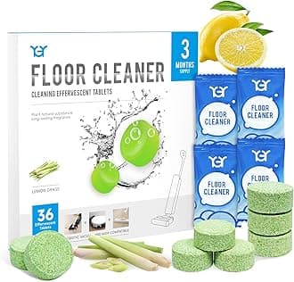 36 Pack Lemongrass Scent Floor Cleaning Tablets, Compatiable with Tineco iFLOOR, Floor One S3/S5/S6/S7 Wet Dry Vacuum Mop—Deep Clean & Deodorize—Clean Machine,Individually Wrapped