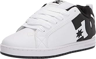 DC Men's Court Graffik Skate Shoe, White/Black/Black,15 M US