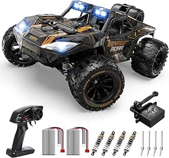 1:14 Crawler RC Car, 48Kph High Speed RC Truck with LED Headlight for Boys Aldult, Offroad 4x4 2.4Ghz Remote Control Car, Monster Truck Toy, 2 Batteries, 40 Mins Running Time