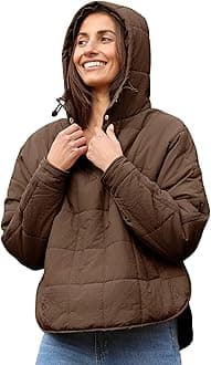 AMEBELLE Women's Oversized Hooded Puffer Jacket Quilted Jackets for Women Lightweight Winter Warm Padded Hoodies Coat