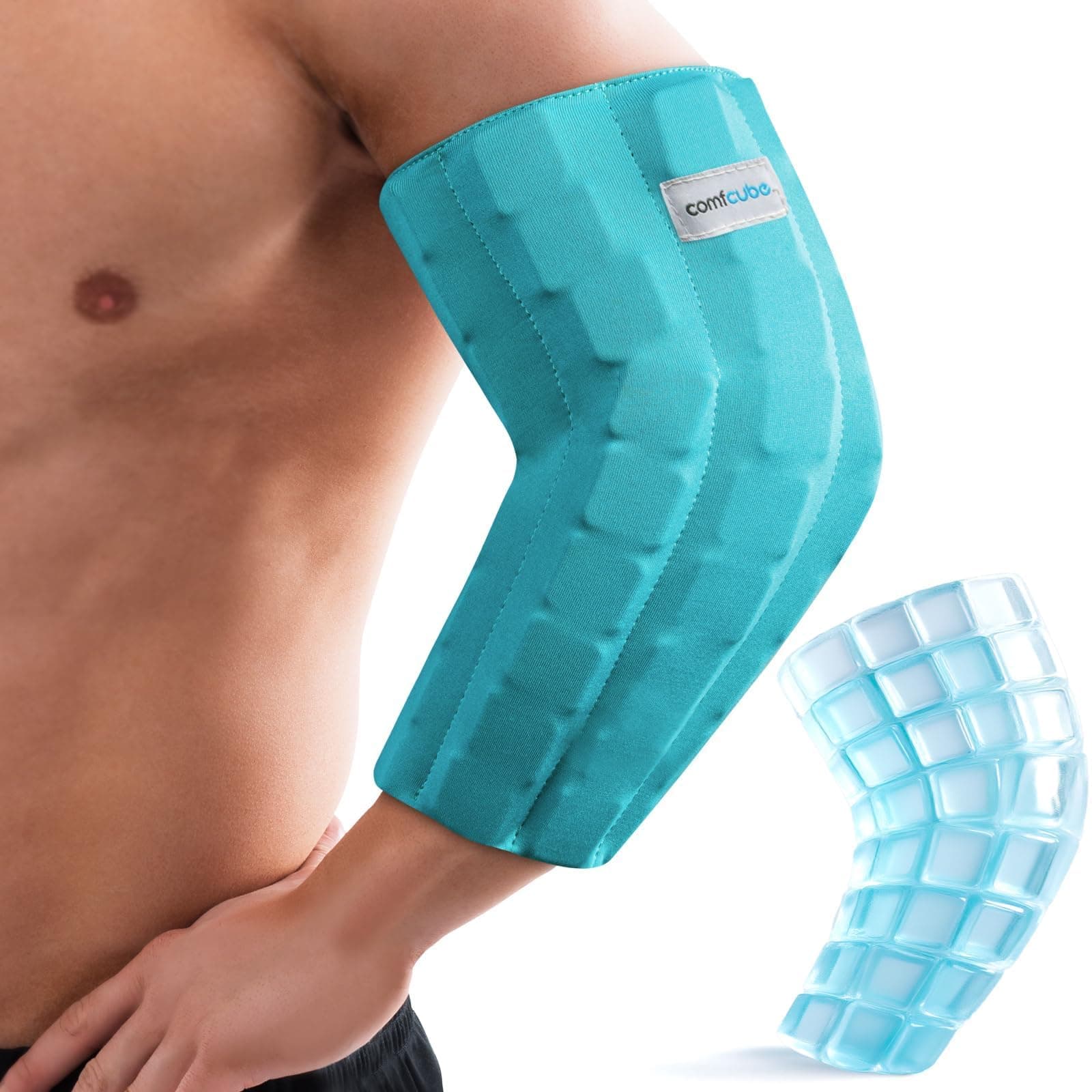Elbow Ice Pack Wrap for Tendonitis & Tennis Elbow, 2 Hours Long Lasting Cold Compression Flexible Ice Pack Sleeve, Pain Relief for Golfers Arm, Arthritis, Injuries