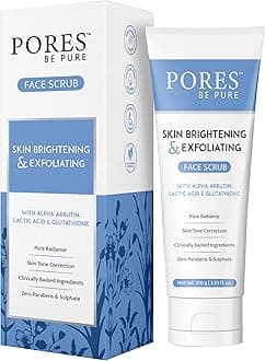 Skin Brightening Face Scrub For Women & Men - 100 GM | Gentle Exfoliating Scrub for Face With Glutathione & Glycolic Acid | Blackhead & Dead Skin Remover Exfoliator for Glowing Skin