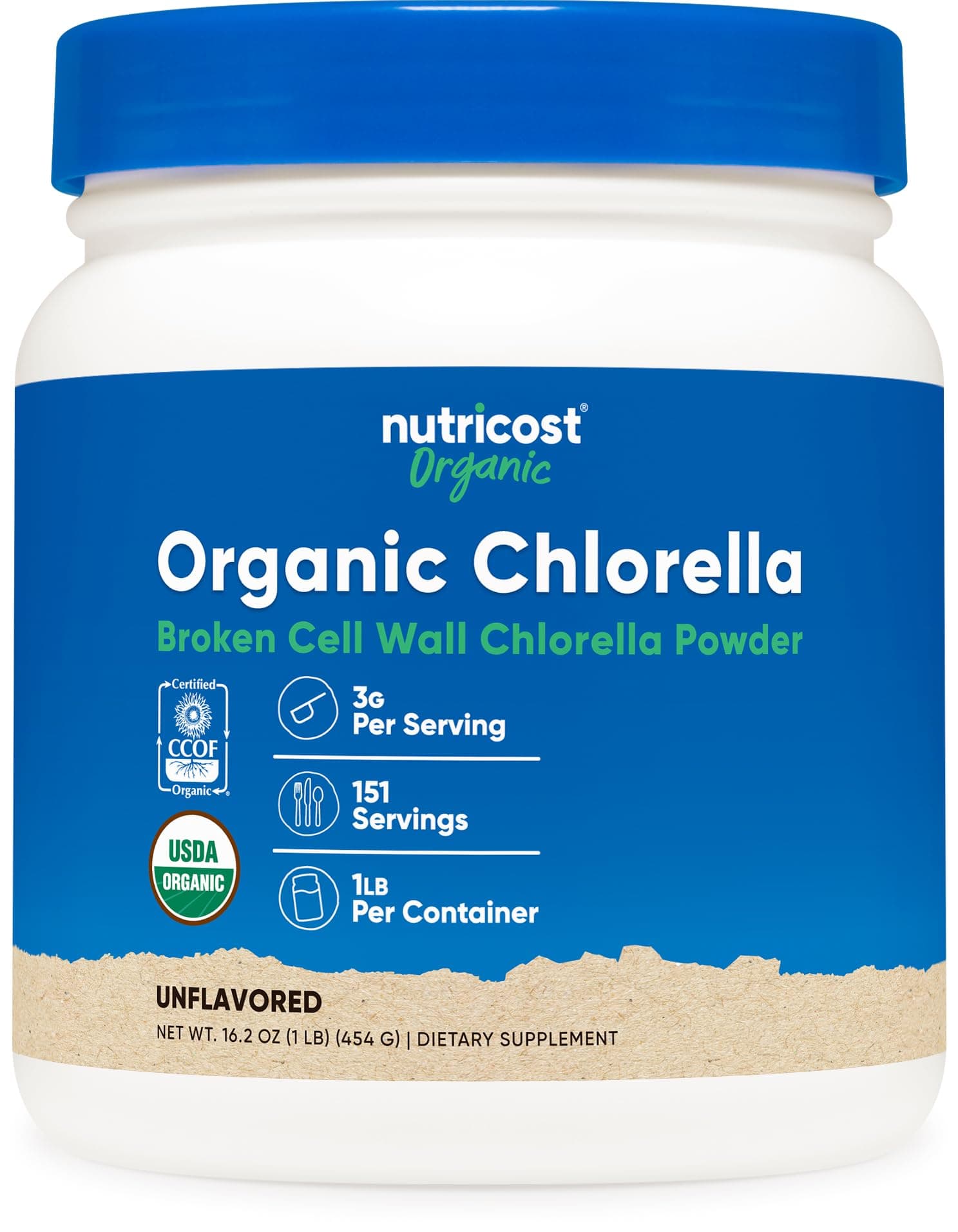 Organic Chlorella Powder 16oz (1LB) - 3g Per Serving