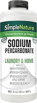 SimpleNature Sodium Percarbonate (2 lbs) - Versatile Non-toxic Biodegradable Scent-Free Cleaner for Home, Laundry, and Decking - Pure Oxygen Bleach - Convenient Container with Scoop