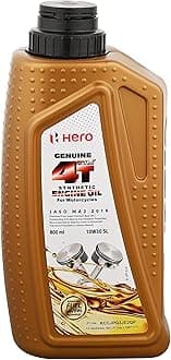 Hero MotoCorp Genuine 4T Plus 10W-30 Synthetic Engine Oil For Bikes | API SL And JASO MA2 Certified | Advanced Fuel Saving Technology| Specially Formulated For Motorcycles|(800 Ml)