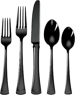 Lenox Black Portola 20-Piece Mirror Flatware Set, 3.30
