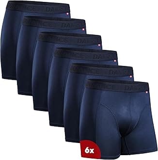 Men's Performance Boxer Briefs (6-Pack) – Moisture-Wicking, Quick-Dry Comfort with Extra-Long Fit