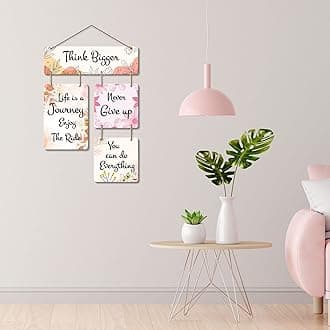 Artvibes Think Bigger Decorative Wall Art MDF Wood Wall Hanger for Living Room | Bedroom | Home Decor | Office | Gift | Quotes Decor Items | ArtworksFor Home Decoration | Modern Designer (WH_6517N)