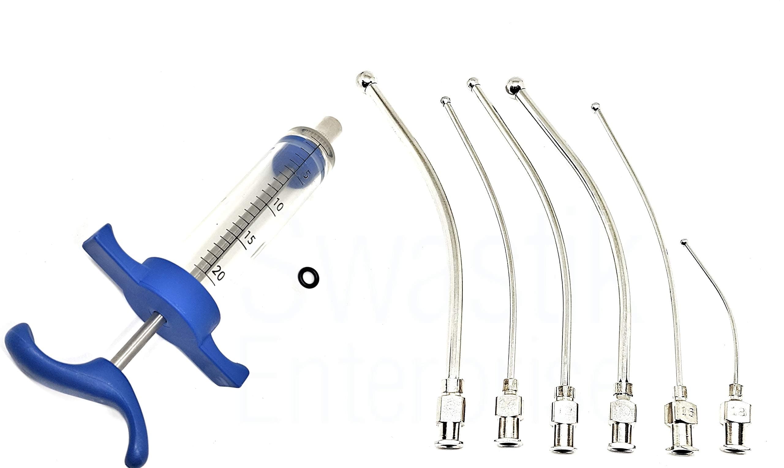 Feeding Needle and Syringe Kit | Curved Needles | Ball Tip | 20 ml Syringe | Stainless Steel | for Finch Canary Lovebirds Grey Parrot and Macaw