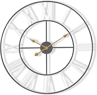 Sorbus Large Wall Clock for Living Room Decor - Roman Numeral Wall Clock for Kitchen - 12 inch Wall Clock Decorative - Battery Operated Analog Large Clock