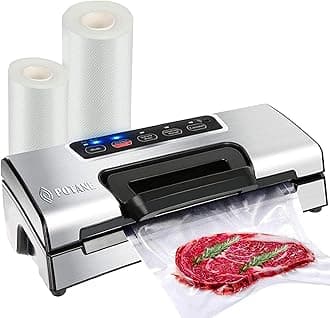 - Precision Vacuum Machine,Pro Food Sealer with Built-in Cutter and Bag Storage(Up to 20 Feet Length), Both Auto&Manual Options,2 Modes,Includes 2 Bag Rolls 11”x16’ and 8”x16’,Compact Design