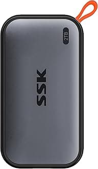 SSK Portable SSD 2TB External Solid State Drives, up to 1050MB/s USB C SSD External Hard Drive USB 3.2 Gen2 for iPhone 15/Pro, Windows, Mac, Android Phones and Tablets