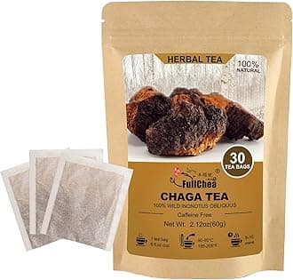 Chaga Tea Bags, 30 Teabags, 2g/Bag - Premium Chaga Mushroom Tea - Non-GMO - Caffeine-Free - Rich in Antioxidants & Aid in Digestion