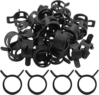 Kyuionty 30Pcs Spring Band Clips 1/2" 12mm Air Hose Tube Water Pipe Fuel Hose Line Vacuum Hose Clamp, Fit 12.5-13mm OD (Black)