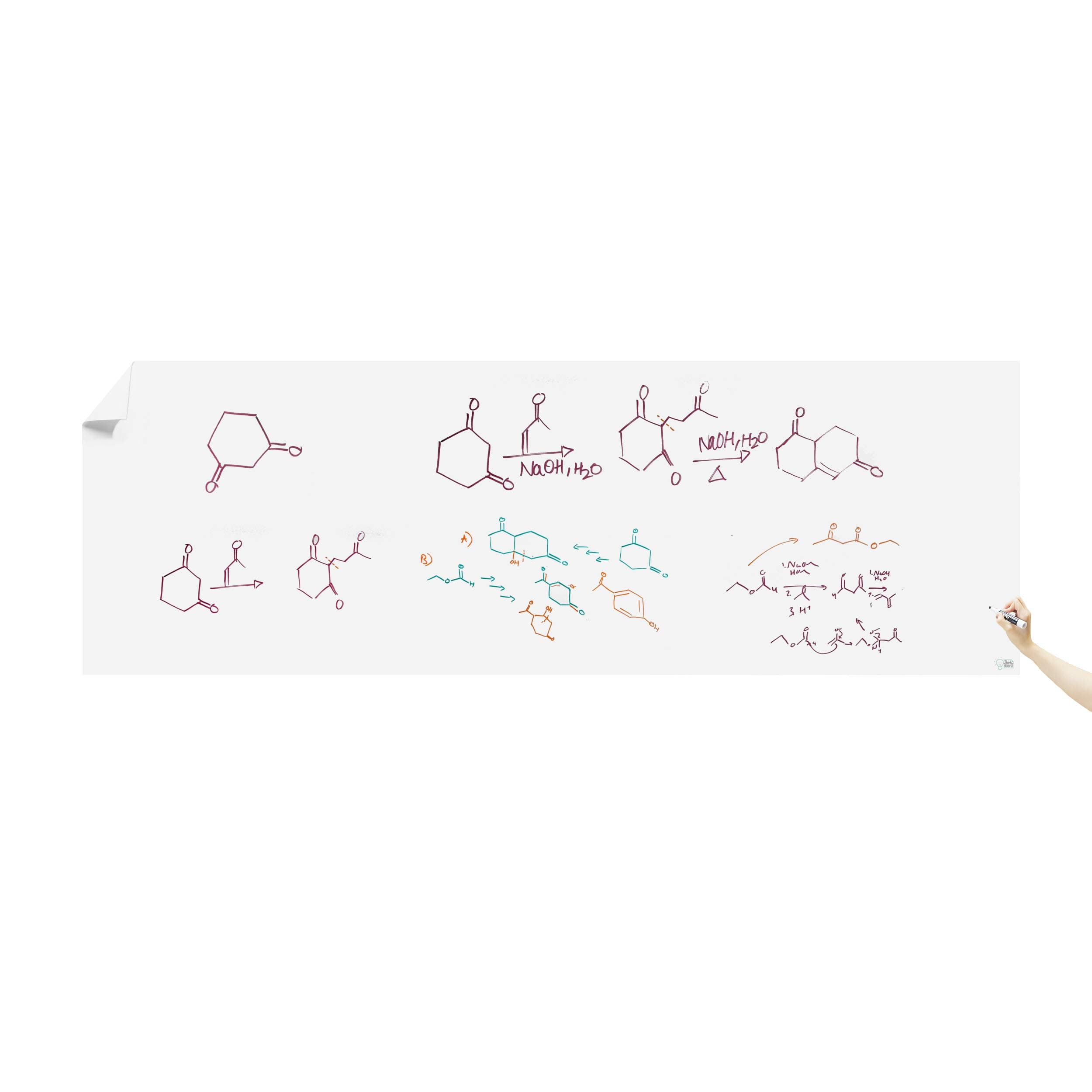 Think Board - Whiteboard Calendar Sticker 4 x 12Ft, White Board for Walls 1200 x 3650mm, Adhesive Whiteboard Paper, Dry Erase Board for Home, Office, School, Smart Whiteboard