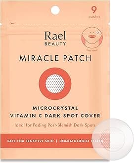 Pimple Patches, Miracle Microcrystal Vitamin C Dark Spot Cover - Korean Skincare, Post Acne Mark Remover Correcting Treatment, w/ Glutathione, Niacinamide, Hydrocolloid, Vegan (9 Count)